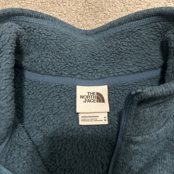 The North Face Gordon's Lyons 1/4 Zip Sweater Mens Medium Blue green Fleece - Picture 2 of 5